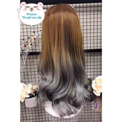 Tóc giả kẹp nửa đầu ombre đủ màu cao cấp- hình thật