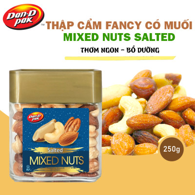 [Quà Tết] Hộp 6 hũ Điều có muối, không muối, vỏ lụa, hạt dẻ cười, thập cẩm fancy có muối, không muối 250g Dan-D Pak