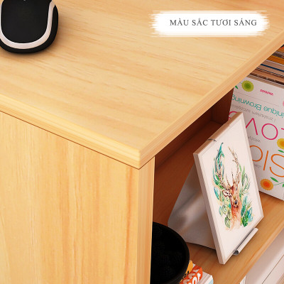 Bàn làm việc kết hợp kệ sách gỗ MDF phủ melamine chống xước thương hiệu IGA
