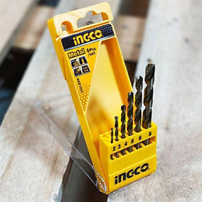 BỘ MŨI KHOAN SẮT 6 CÂY INGCO AKD1055 - HÀNG CHÍNH HÃNG