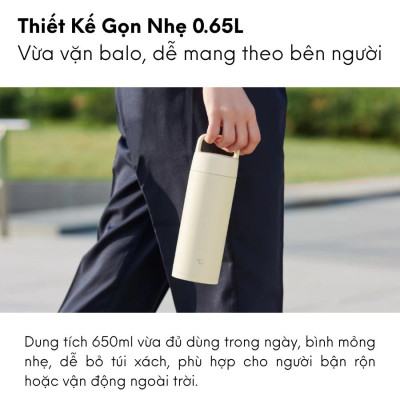 Bình giữ nhiệt Zojirushi, bình giữ nhiệt Nhật Bản nóng lạnh 0.65L SM-RS65, bảo hành 1 năm