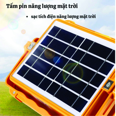 Đèn LED ngoài trời năng lượng mặt trời đèn cắm trại có thể sạc lại Mất điện khẩn cấp Không dây di động chợ đêm