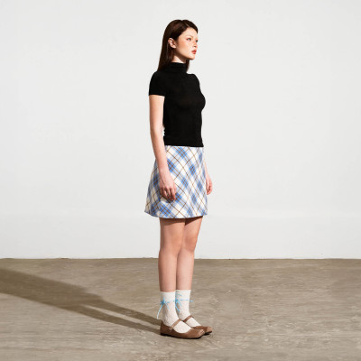 DOTTIE - Áo cổ lọ tay ngắn - Đen - T0833