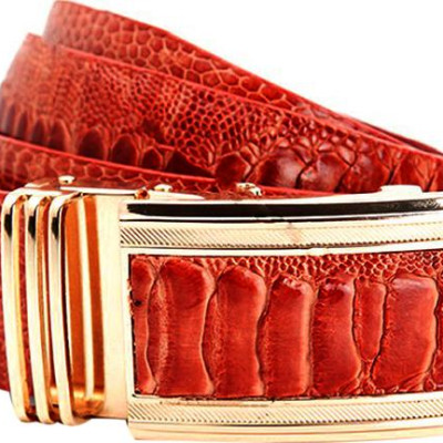 Thắt Lưng Nam Da Đà Điểu Bản Lớn Huy Hoàng HT4419 - Vàng