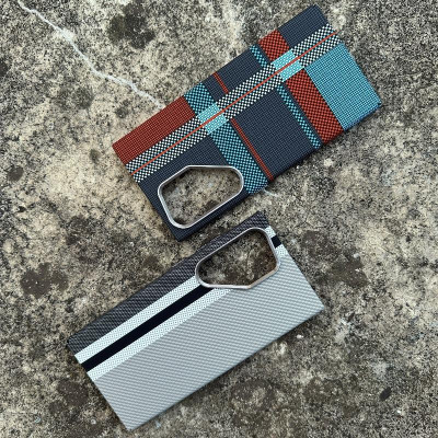 Ốp Lưng Từ Tính Cho Samsung Galaxy S25 Ultra / S24 Ultra & S23 Ultra Họa Tiết Thổ Cẩm , Carbon Fiber