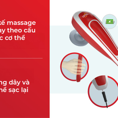 |GIÁ SỐC| Máy Massage Cầm Tay GINTELL - G-Relax EZ | 1 Năm Bảo Hành