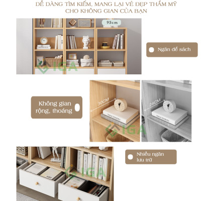 Tủ Sách Đa Tầng S Style Phong Cách Nordic Thương Hiệu IGA - GP144