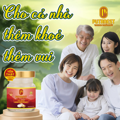 Yến chưng Đường phèn PUTANEST hộp quà tặng cao cấp 12 hũ 70ml đẹp da ngủ ngon tăng sức đề kháng