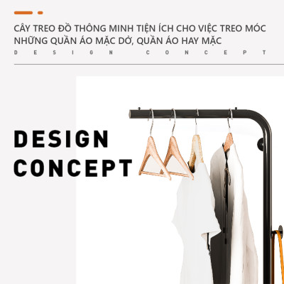 Giá treo quần áo IGA khung thép chống ghỉ phủ sơn tĩnh điện phong cách hiện đại - GM91