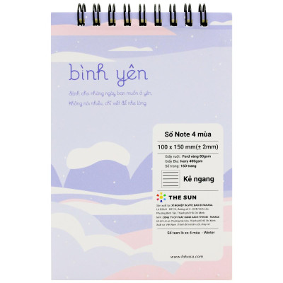 Sổ Lò Xo Note 4 Mùa A6 - Kẻ Ngang - 160 Trang 80gsm - The Sun - Winter