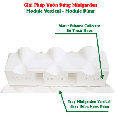 Chậu Trồng Cây Đứng Nhập Khẩu Châu Âu áp tường dạng tường xanh thẳng đứng hiệu Minigarden Vertical (Trọn bộ 3 SET + 1 KHAY nước)