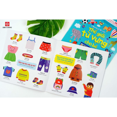 Sách - Thế Giới Từ Vựng Cho Bé - A World Of Words - 250 Từ Vựng Song Ngữ Quen Thuộc Cho Bé 3 - 9 Tuổi - Đinh Tị Books
