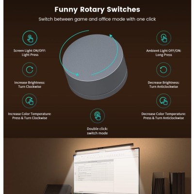 {LIMITED EDISION] ĐÈN TREO MÀN HÌNH THÔNG MINH YEELIGHT PRO RGB YLYTD0003 (màu đen) - Hỗ trợ Razer Chroma - Bản US có sẵn Adapter