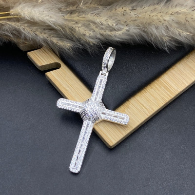 Mặt Dây Chuyền Nam Bạc 925 Hình Thánh Giá Đính Đá Bạc Hiểu Minh MDN484
