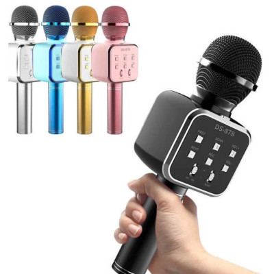 Micro Karaoke Bluetooth kèm loa kết nối điện thoại, máy tính bảng Hát Không Dây, Nghe Nhạc, Hỗ Trợ Kết Nối Thẻ Nhớ, USB Pin sạc MÀU ĐEN - Hàng Chính Hãng