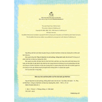 Sách - Dạy Trẻ Tập Bơi Và Cách Phòng, Chống Đuối Nước Cho Trẻ Em - Quảng Văn