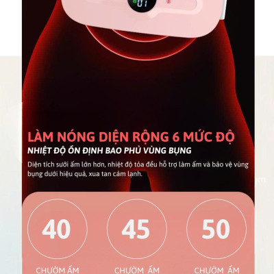 Máy Massage Làm Ấm Bụng, Đai Đeo Giảm Đau Bụng Kinh Nguyệt, Làm Ấm Tử Cung Cho Phụ Nữ Đến Kì 6 CHẾ ĐỘ