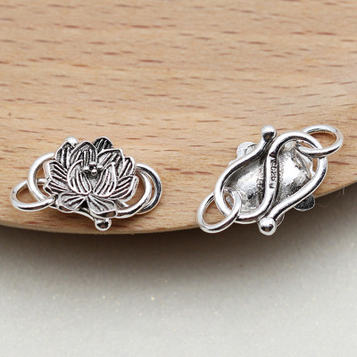 Combo 2 cái charm bạc móc khóa hình hoa sen kết vòng tay, dây chuỗi - Ngọc Quý Gemstones