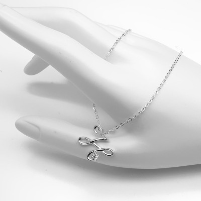 Dây Và Mặt Dây Chuyền Nữ Bạc Hiểu Minh CC001.H - Chữ H - Bảo Hành Vĩnh Viễn ( Hàng Chính Hãng )