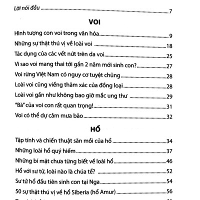 Tri Thức Bách Khoa - Các Loài Voi - Hổ - Sư Tử - Gấu