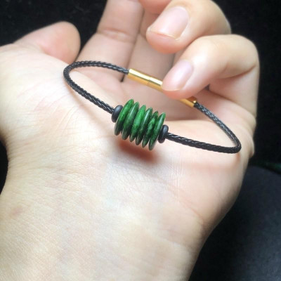 Lắc Tay Đồng Điếu Sơn Thuỷ Bình An, May Mắn, Tài Lộc màu xanh lá - hợp tất cả các mệnh