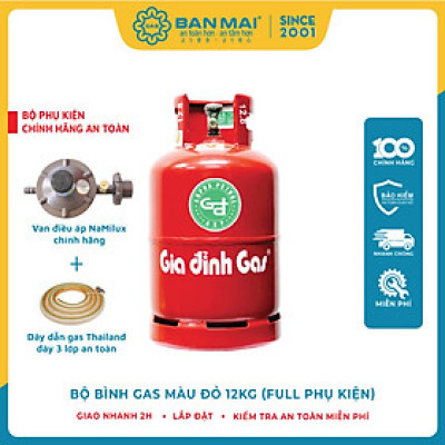 Bộ Bình Gas Màu Đỏ 12kg (full Phụ Kiện)