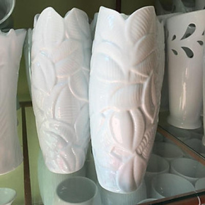    Lọ hoa 3D bom lá gốm sứ Bát Tràng cao cấp khử chì 