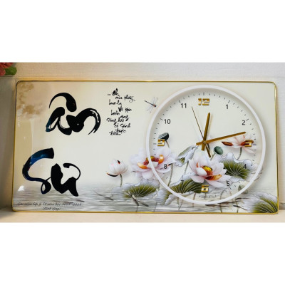 Tranh đồng hồ tráng gương ân sư, nhớ ơn thầy cô(kèm đinh 3 chân)