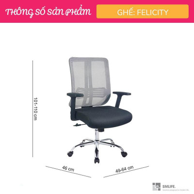 Ghế xoay nhân viên bọc lưới SMLIFE Felicity