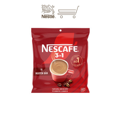 Combo 3 Bịch Cà phê Hòa tan NESCAFÉ VỊ NGUYÊN BẢN 46 gói Đậm Thơm Hoàn Hảo (Bịch 46 gói x 16g)