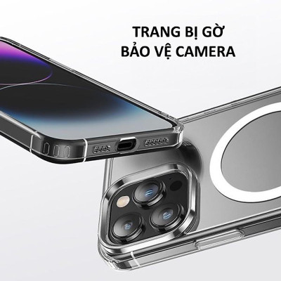 Ốp lưng trong cho iPhone 15 Pro Max / 15 Pro hiệu Likgus Crystal sạc nam châm từ tính, chống ố vàng, bảo vệ camera - Hàng chính hãng