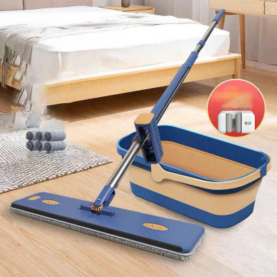 Bộ Cây Lau Tự Vắt Nhà Kèm Xô Gấp Gọn Silicon Thông Minh, Tặng Kèm 4 Bông Lau Mẫu Mới 2025 - HÀNG CHÍNH HÃNG MINIIN