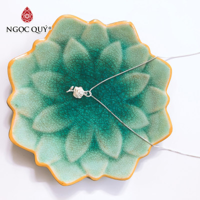 Dây chuyền bạc mặt hoa hồng - Ngọc Quý Gemstones