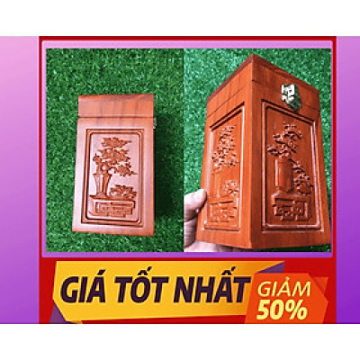 Hộp đựng trà đục tứ quý gỗ hương cao cấp