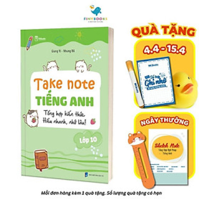 Sách - Combo Take note Tiếng Anh dành cho học sinh THPT từ lớp 10 đế lớp 12 - TKBooks
