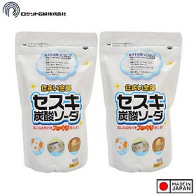 Combo 2 túi bột baking soda Sesuki 500g (tẩy trắng) Rocket nội địa Nhật Bản