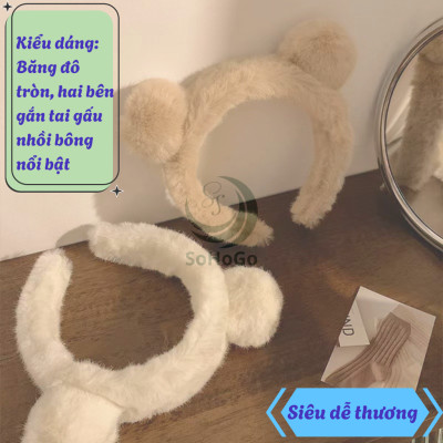Băng Đô Tai Gấu Lông Mềm Siêu Cưng -Bờm Tai Gấu Lông Mịn Dễ Thương -Băng Đô Tai Gấu Lông Xù Hàn Quốc