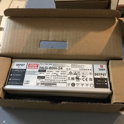 Nguồn LED Driver HLG-80H-24 Meanwell (81.6W 24V 3.4A), Hàng chính hãng