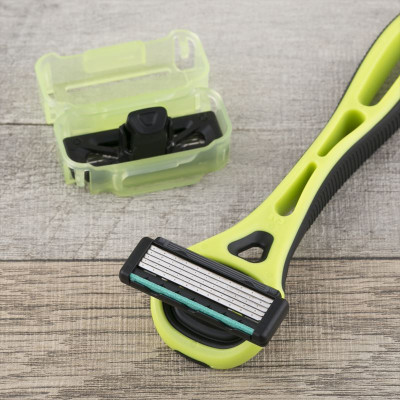 Dao Cạo Râu Thân Nhựa 5 Lưỡi Kép Kai Xfit 000GA0042 (Set 1 Thân + 2 Dao + 1 Tạo Bọt Mini)