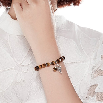 Vòng Thạch Anh Mắt Hổ Phối Charm Bạc Ngọc Quý Gemstones VT10