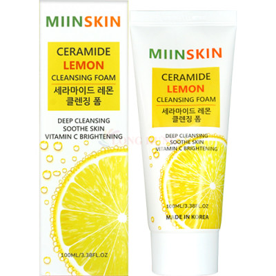 Sữa rửa mặt chanh MIINSKIN Ceramide Lemon Cleansing Foam (100ml) - Hàng chính hãng