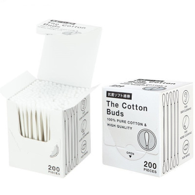 Hộp 200 tăm bông mềm kháng khuẩn Sanritsu, dùng để vệ sinh, làm sạch dáy tai hay các chi tiết máy móc nhỏ hoặc sơn sửa làm đẹp - nội địa Nhật Bản 