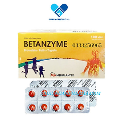 Viên uống BETANZYME hạn chế tạo huyết khối - giảm phù nề Hộp 100 viên – Mediplantex – Châu Ngân Pharma