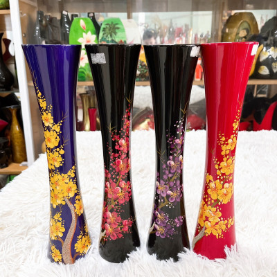 Bình ly sơn mài Thanh Bình Lê cao cấp nhiều họa tiết size 30x7 cm