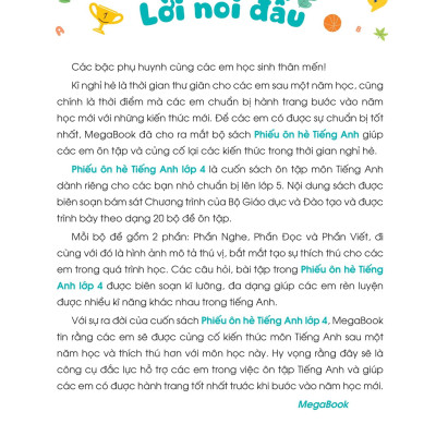 Sách - Phiếu Ôn Hè Tiếng Anh Lớp 4