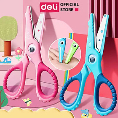 Kéo Thủ Công Cắt Giấy Deli Kéo Học Sinh Đầu Tròn An Toàn Và Dễ Sử Dụng Đối Với Trẻ Nhỏ Thiết Kế Ngộ Nghĩnh Nhiều Màu Sắc