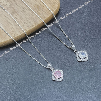 Dây Chuyền Nữ Bạc Ta Đính Đá CZ Chính Hãng Bạc Hiểu Minh DMD540