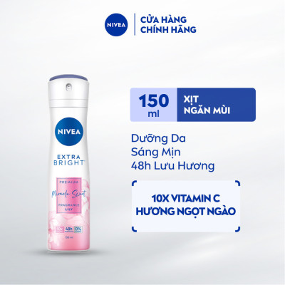 XỊT NGĂN MÙI NIVEA DƯỠNG SÁNG HƯƠNG NƯỚC HOA NGỌT NGÀO 150ML