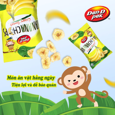 Combo 5 Túi Chuối Sấy 170G Tặng Đậu Phộng Cốt Dừa 170g Dan-D Pak