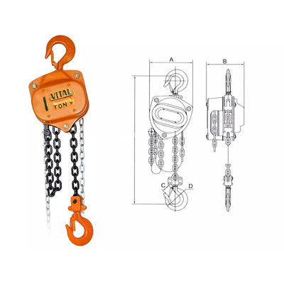 Palang Xích Kéo Tay ABG 1T-3M - Ba Lăng Xích Kéo Nâng Hạ Vật Nặng Tới  1 Tấn, Xích Dài  3 Mét Dùng Trong Nhà Xưởng, Công Nghiệp Và Đời Sống - Hàng Chính Hãng